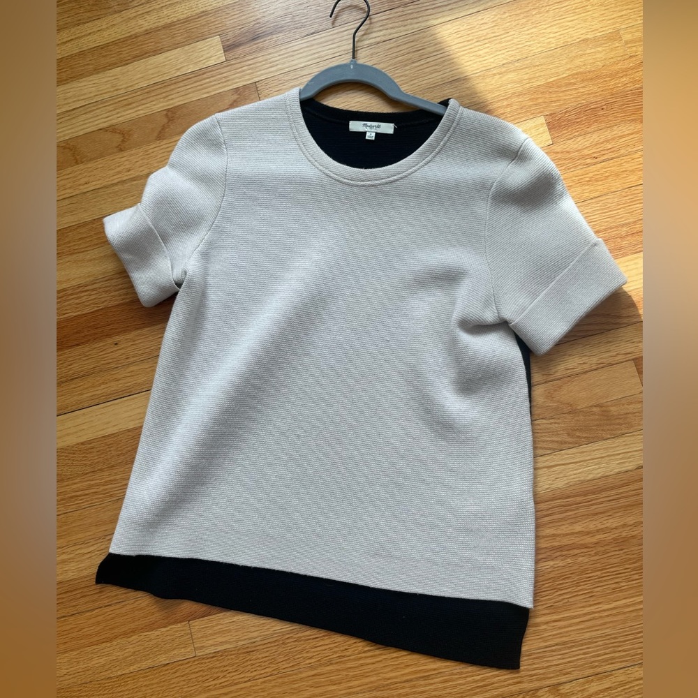 Madewell Colorblock Short Sleeve Sweater